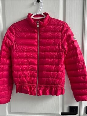 Moncler Girls Size 12 Lightweight Down Jacket Pink | Fits Women XS/S